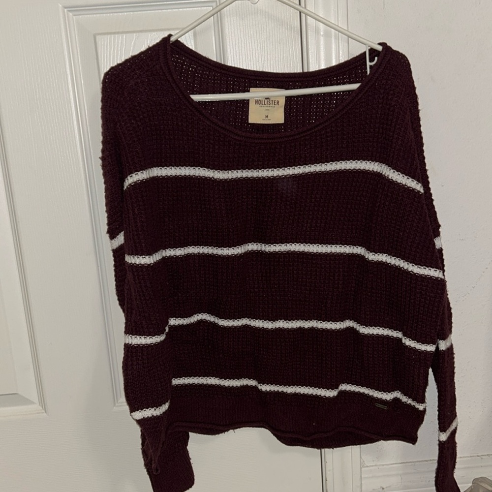 Hollister maroon striped sweater